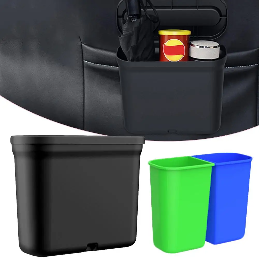 Car Trash Can Car Door Seat Back Universal Hanging Large Capacity Trash Bin Plastic Office Small Storage Mini Box Accessories Ho