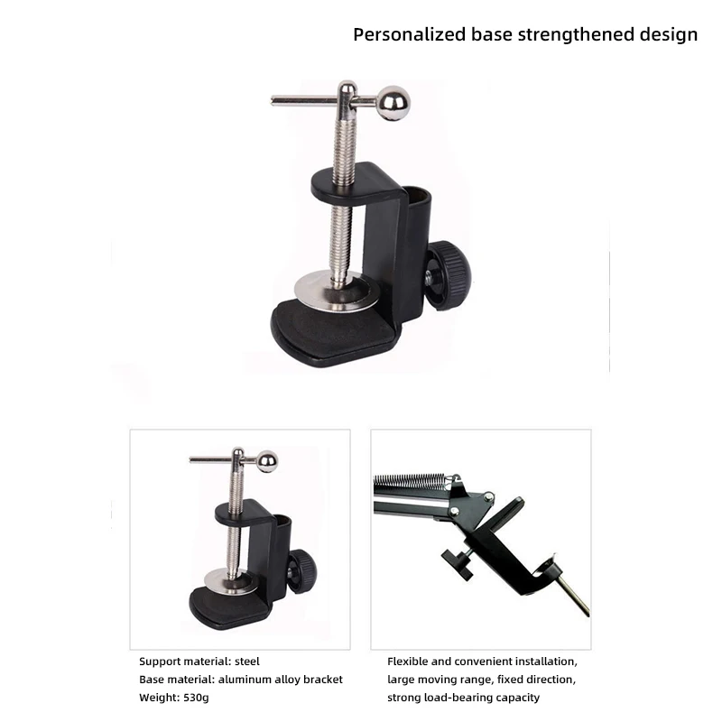 NB35 Black Mic Clip Holder Cantilever Bracket Universal Adjustable Desktop Microphone Stand with Alloy Base Clamp New Arrival