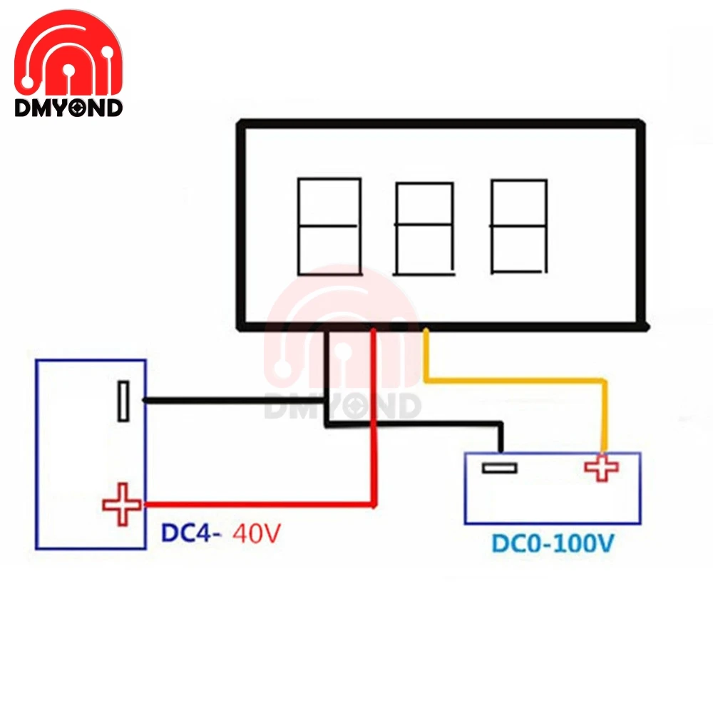 0.28 pollici 3 Fili Voltmetro DC 0-100V Rilevatore di Tensione Meter Auto Auto Mobile di Potere di Controllo di Tensione del Tester pannello Auto