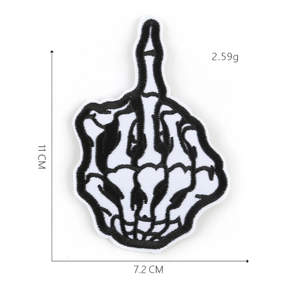 Skull Hand Cartoon Patches Cap Shoe Iron On Embroidered Appliques DIY Apparel Accessories Patch For Clothing Fabric Badges BU500