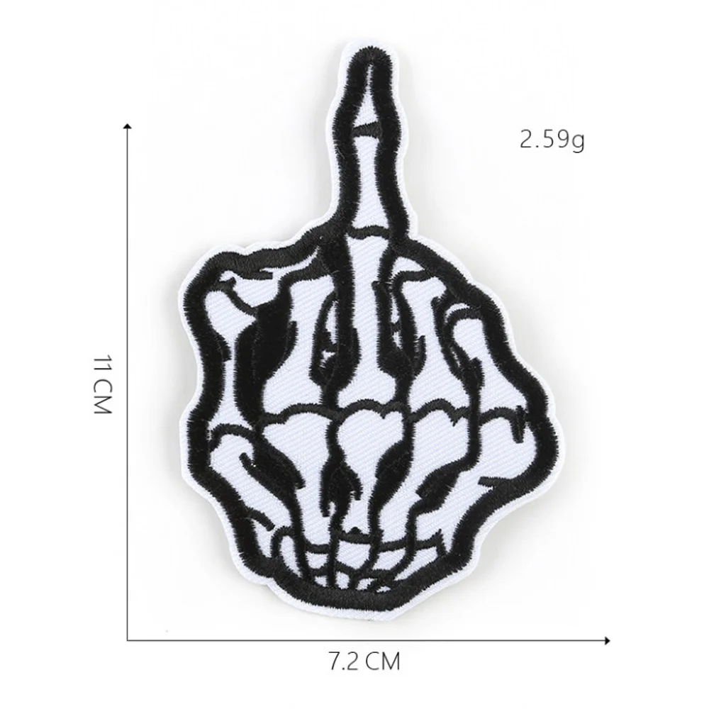 해골 손 만화 패치 모자 신발 철 자수 아플리케 DIY 의류 액세서리 패치 의류 패브릭 배지 BU500