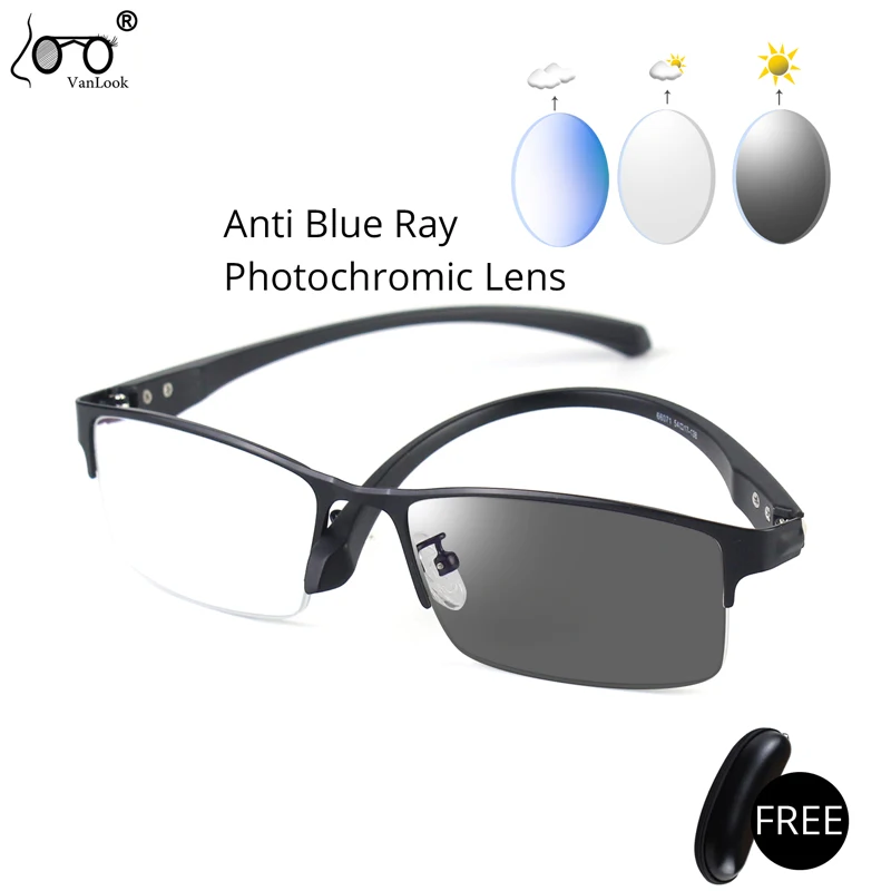 

Mens Photochromic Blue Light Glasses For Computer Chameleon Sunglasses Women's Eyeglasses With Frame