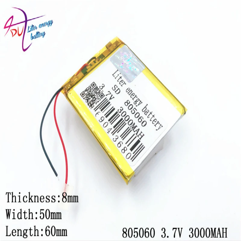 z.SHTV 3000mah 805060   Lithium-Polymer-LiPo-Akku, Ionenzellen für MP3, MP4, MP5, DIY, PAD, DVD, E-Book, Bluetooth-Headset