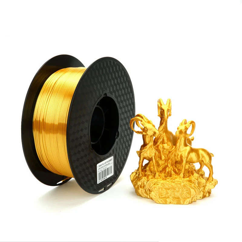 Silk PLA Gold 3d Printer Filament 1.75mm 2.85mm 1kg Silky Shine Golden 3d Pen Shiny Metal Metallic Printing Materials Rich Luste