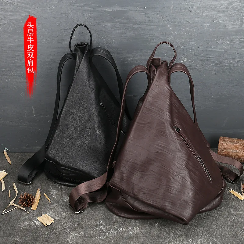 

Handmade Fashion Classic Baotou Layer Cowhide Handmade Large Capacity Women Backpack New Retro Travel Backpacks