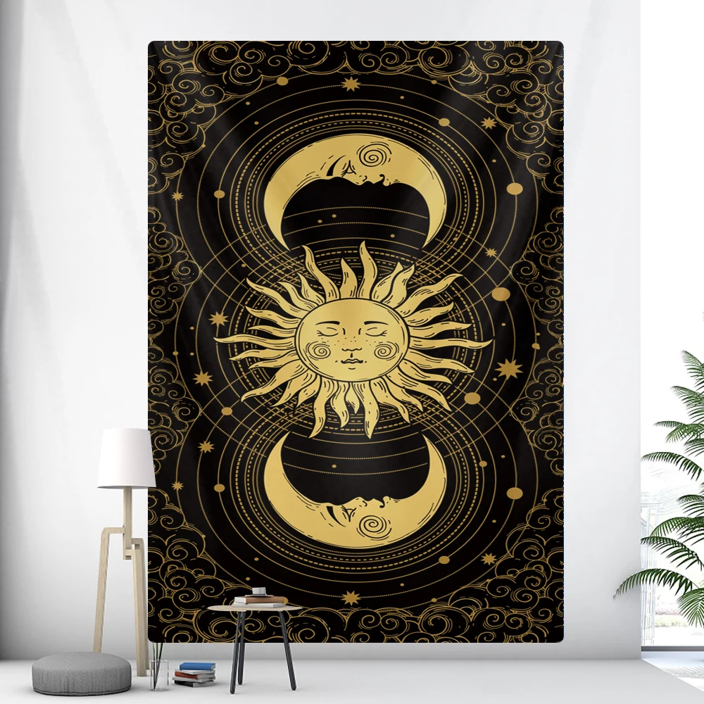 Tarot card psychedelic scene home decoration art tapestry hippie bohemian decoration divination wall hanging sheets