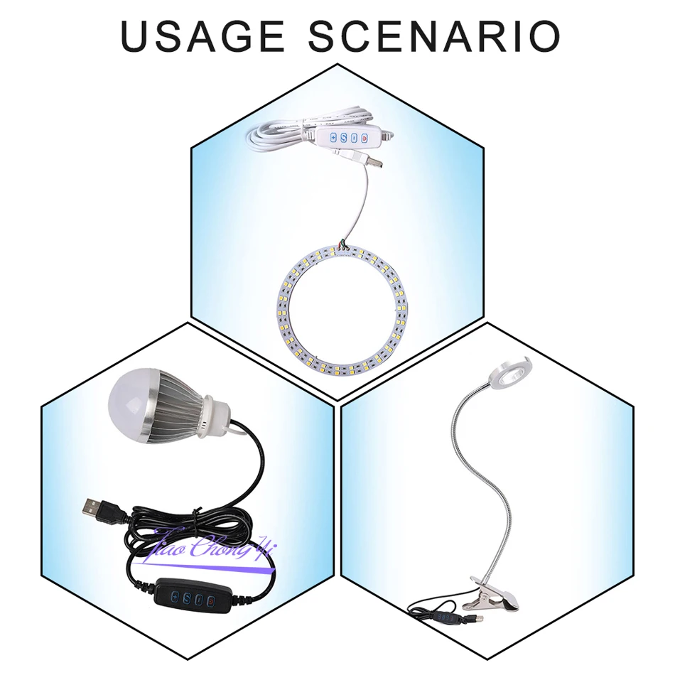 USB DC5V LED Dimmer Port Power Supply Line Dimming Color matching Extension Cable With ON OFF Switch Adapter For LED Light Bulb