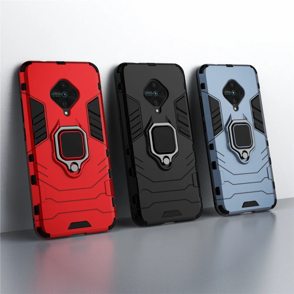 For Vivo V17 Case V17 Russia Magnetic Car Shockproof Ring Armor Phone Cover For Vivo V17 S1 Pro Y9S 6.38\