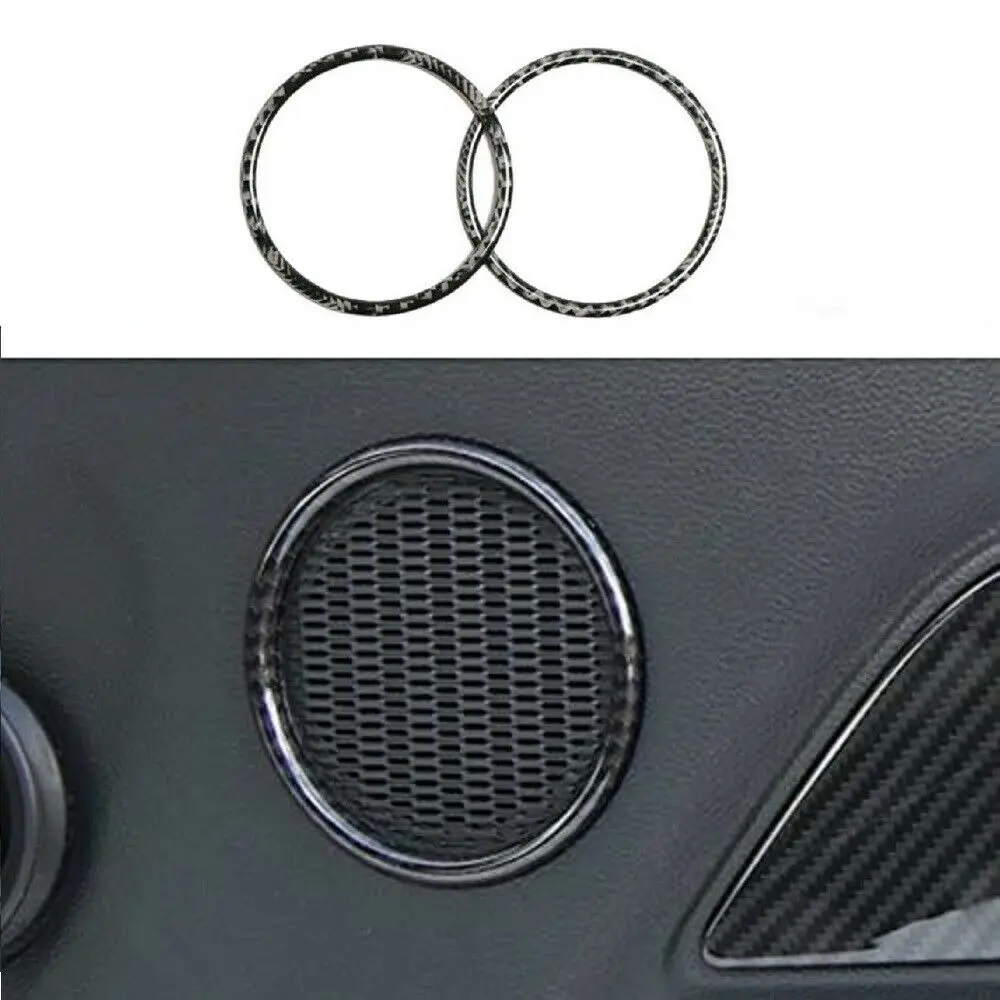 

Carbon Fiber Car Door Speaker Circle Ring Cover Trim for Ford Mustang 2015-2019