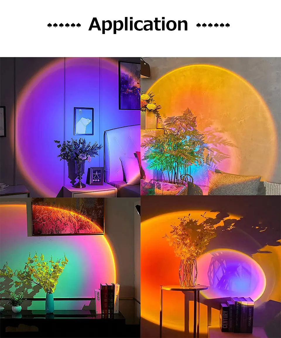 LED Sunset Lamp Nightlights USB Projector Birthday Party Decoration Mood Lights For Bedroom Living Room Wall Photography_maomaolike.com