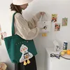 Cute Duck Embroidery Tote Bag