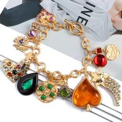 Charm Matching Friendship Bracelets For Women Girl Wholesale Luxury Metal Heart Sweet Crystal Bracelet Boho Valentines Jewelry