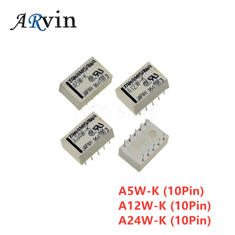 5 sztuk/partia przekaźnik nowy TAKAMISAWA A5W-K A12W-K A24W-K 10PIN przekaźnik sygnału