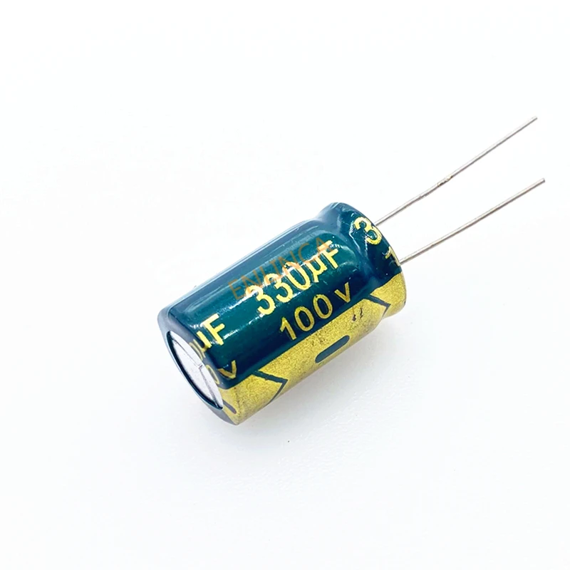 5ชิ้น/ล็อตความถี่สูงความต้านทาน100V 330UF 13*20 20% RADIAL อลูมิเนียม Electrolytic Capacitor 330000nf 20%