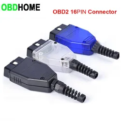 OBD2 16pin Male Connector Car OBD Shell Plug + Housing +SR+ Screws with Green PCB Board J1962 OBD2 Diagnostic Interface Socket