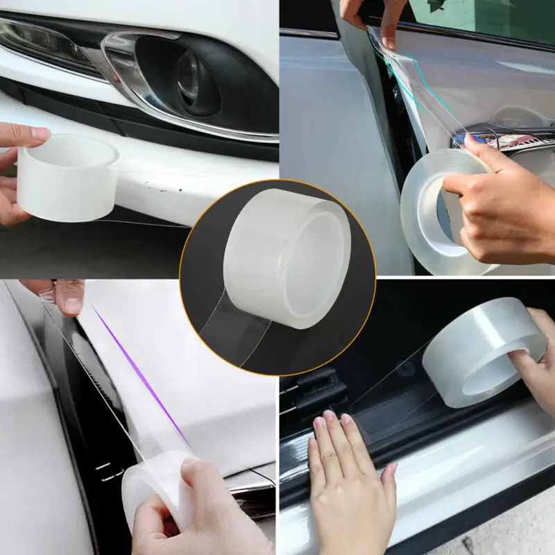 Car Door Plate Protector Stickers Bumper Body Anti Scratch Strip Transparent Acrylic Tape Auto Trunk Sill Scuff Protector Film