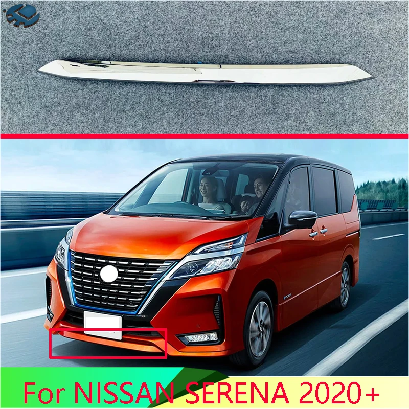 For NISSAN SERENA 2020+ Car Accessories ABS Chrome Plated Before The Bar Bumper Cover Shield Trim Molding Lower Grille