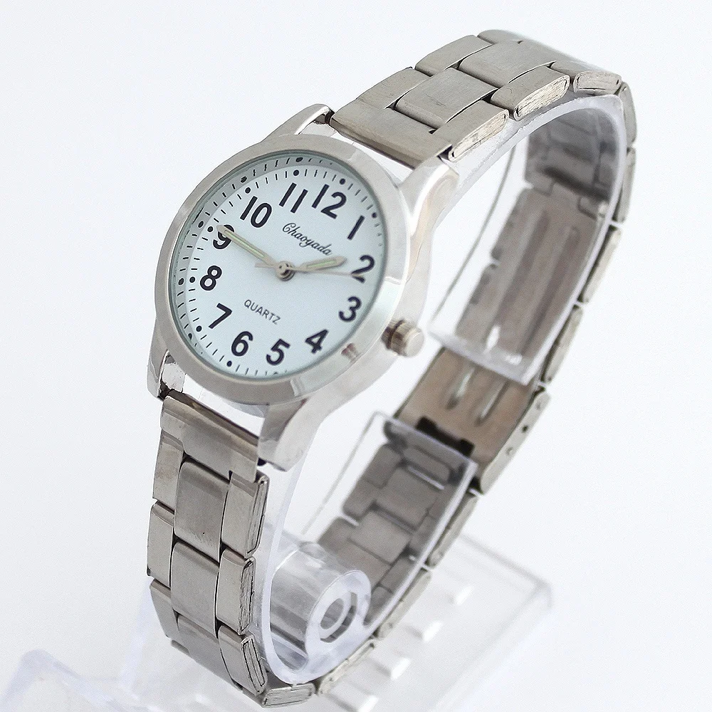 Fashion Men Ladies Women Stainless Steel Watch Luxury Dress Lovers Steel Quartz Wristwatch 4 Size Couple Watches