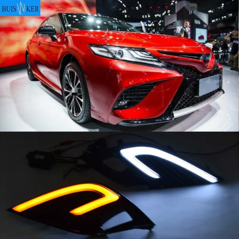 

LED DRL Daytime Running Kit For Toyota Camry 2018 2019 Turn Signal with Fog Light and Wiring