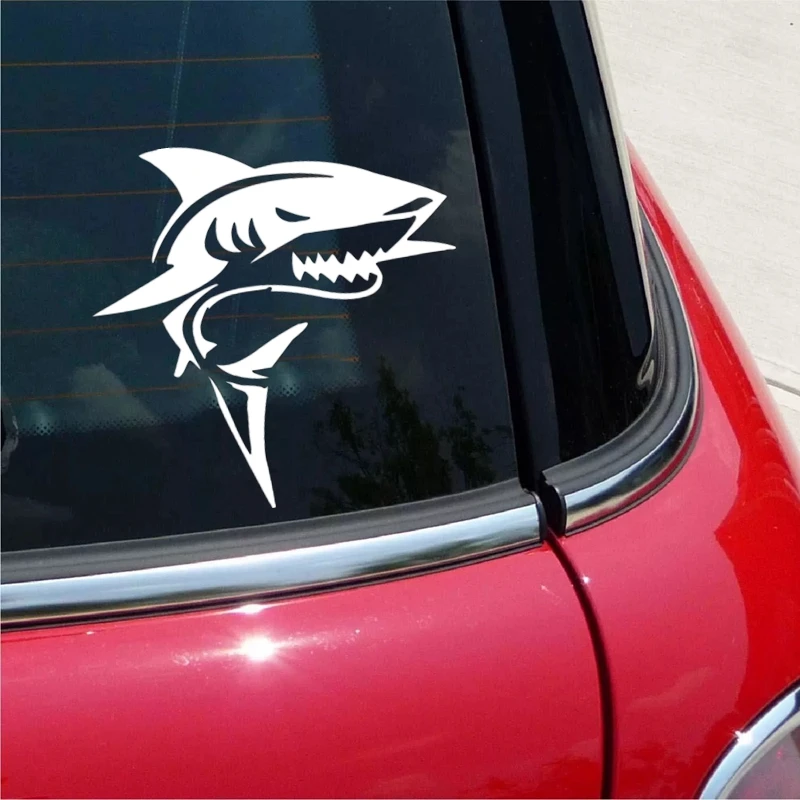 CK20495 # decalcomania in vinile fustellato Shark Car Sticker decorazioni Auto impermeabili sul finestrino posteriore del paraurti della carrozzeria