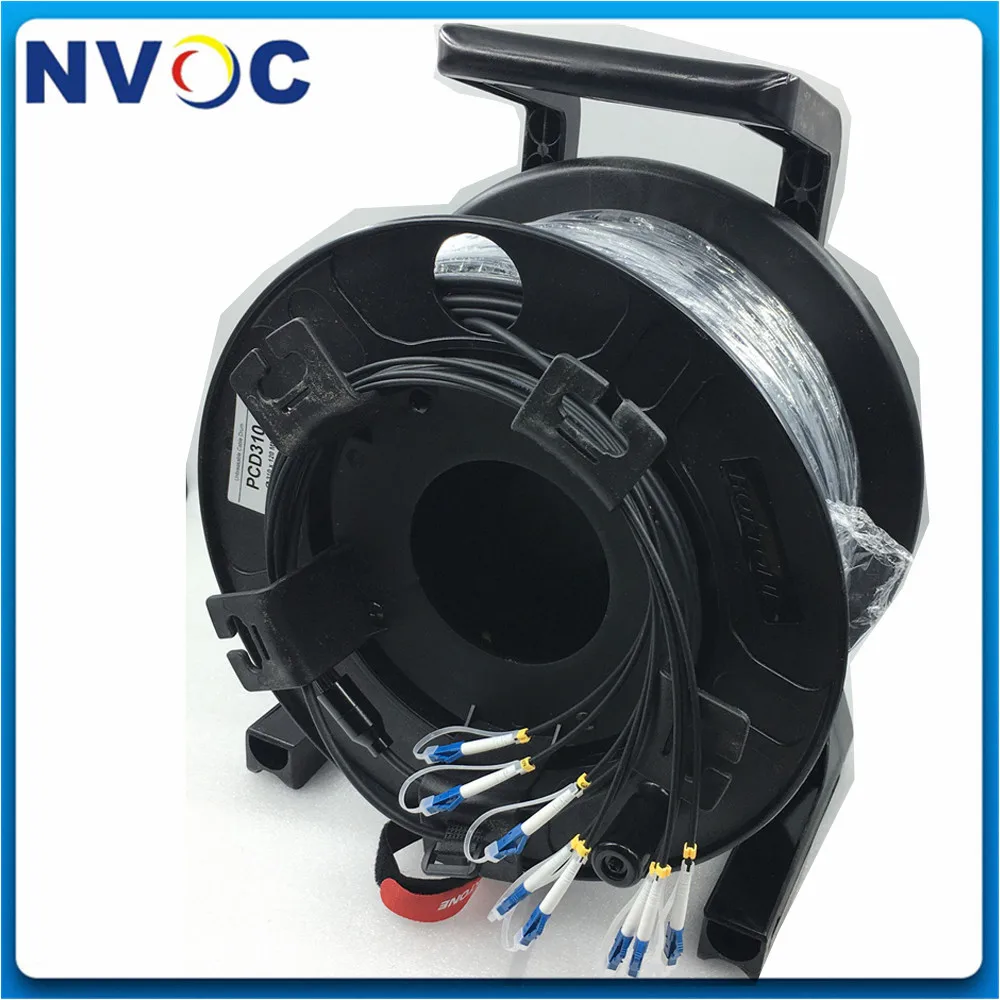 12Core,150M,SM,G657A1,6.0mm LSZH Armored Black Cable,100M 200M LC/UPC-LC/UPC with Reel Armoured Fiber Patch Cord