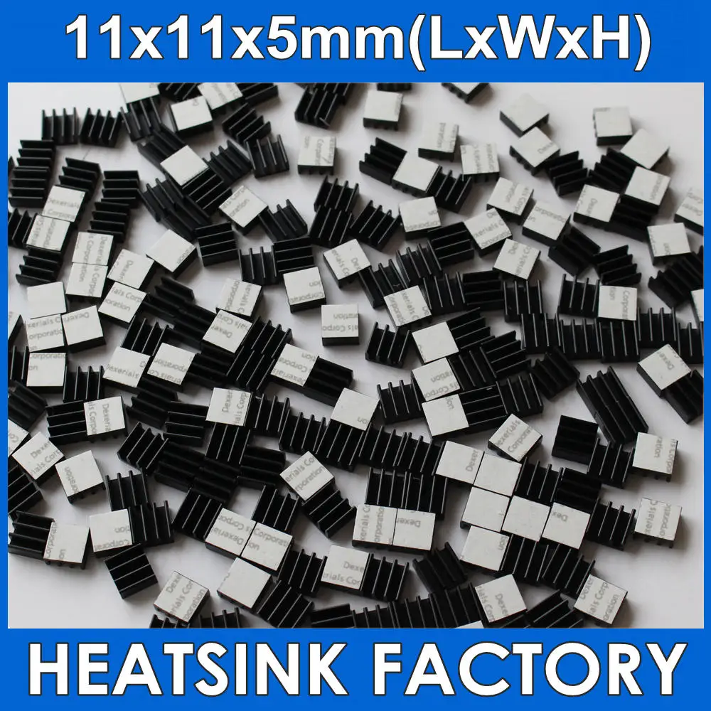 30pcs 11x11x5mm Ram Heatsink Chipset Aluminum Heatsink With Thermal Conductive Tape