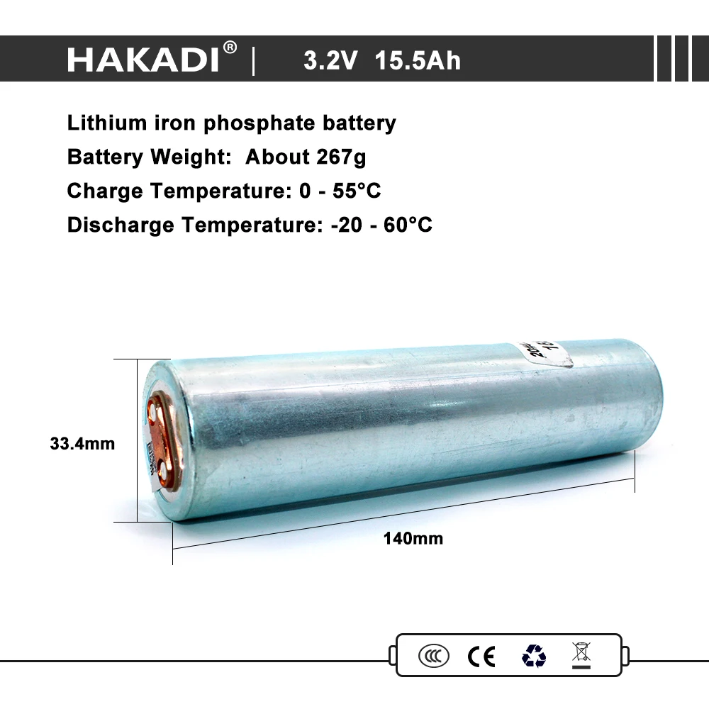 3.2V 15Ah Lifeopo4 Rechargeable Large Capacity Long Cycle Life For DIY 12V 24V 48V Battery Pack Outdoor Power Supply