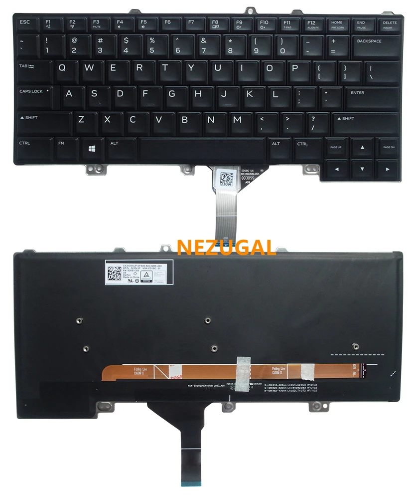 For Dell Alienware 15 R3 Laptop Keyboard US Layout English CN-0XJYDD 0XJYDD XJYDD With backlight