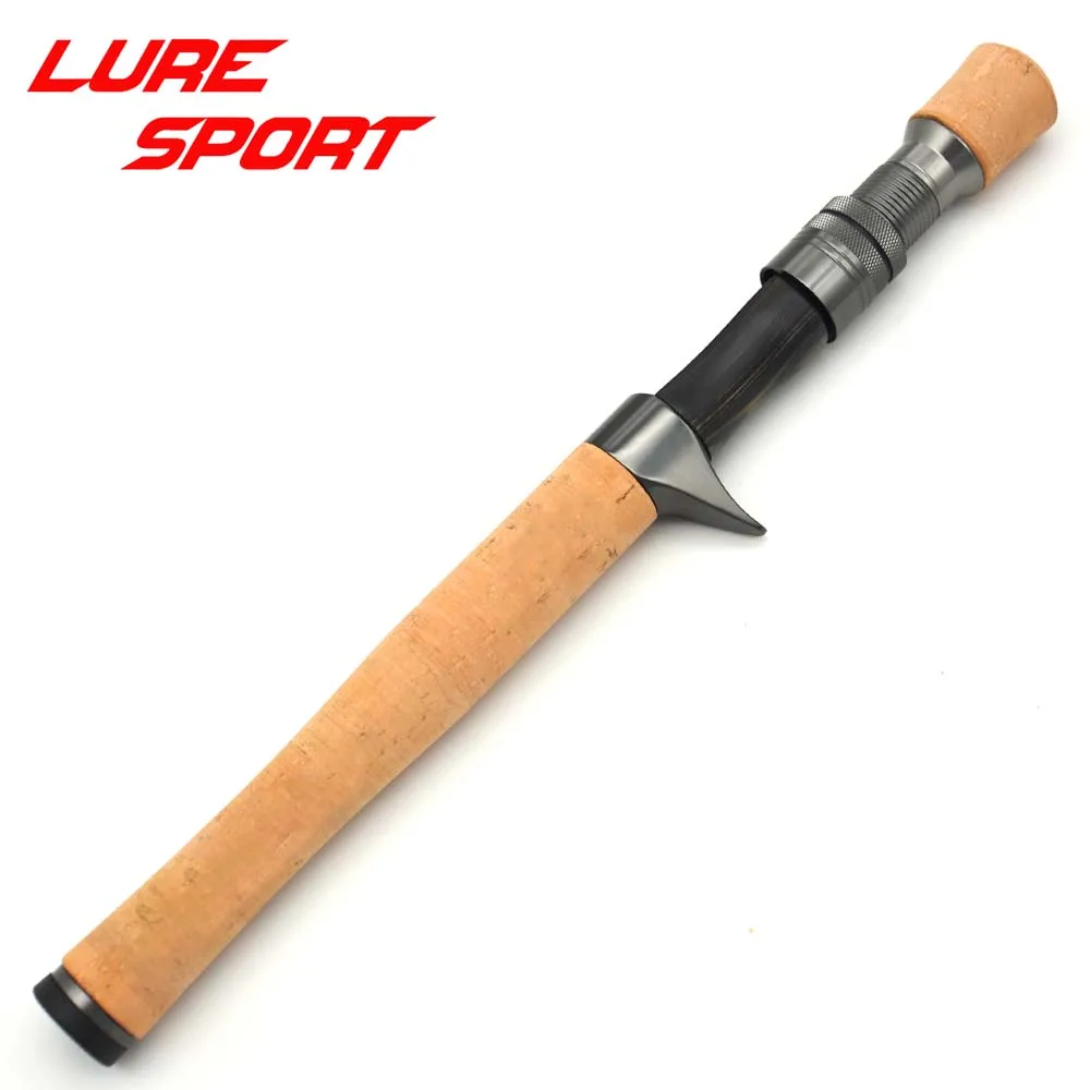 

LureSport Black wood Aluminum reel seat 16cm 24 cm Cork Grip Butt Set Rod Building Component DIY Accessory