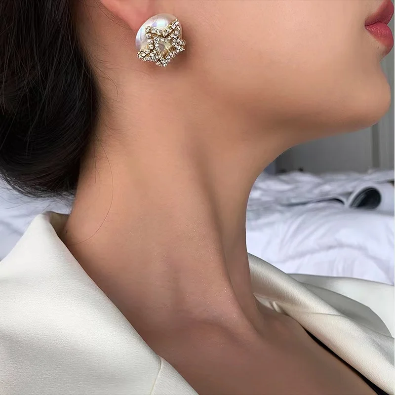 عالية الجودة موضة الاتجاه خمر الكامل الزركون ستار اللؤلؤ أقراط للنساء ، الفاخرة بسيطة وفريدة شخصية الحلو الهدايا