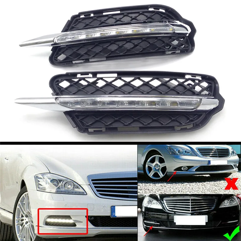 

51117222860 51117222859 LH RH LED Daytime Running Fog Light For Mercedes Benz S-Class S600 S550 S500 S450 S400 S350 2010-2012