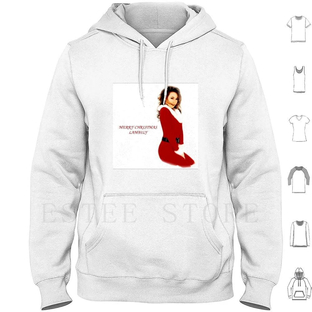 Merry Christmas Lambily Hoodies Long Sleeve Singer Iconic Famous Legend Icon Rnb Pop Hip Hop Music Fanart Digital