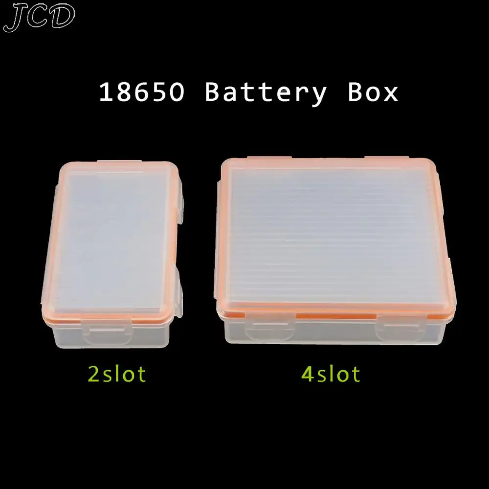 JCD Waterproof Hard Plastic Battery Storage Boxes 18650 Case Holder With Hook For 2x 4x  18650 Batteries