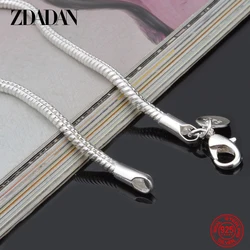 ZDADAN 925 Sterling Silver 1MM 2MM 3MM Snake Chain Necklace For Men Women Fashion Wedding Party Jewelry Gift Wholesale