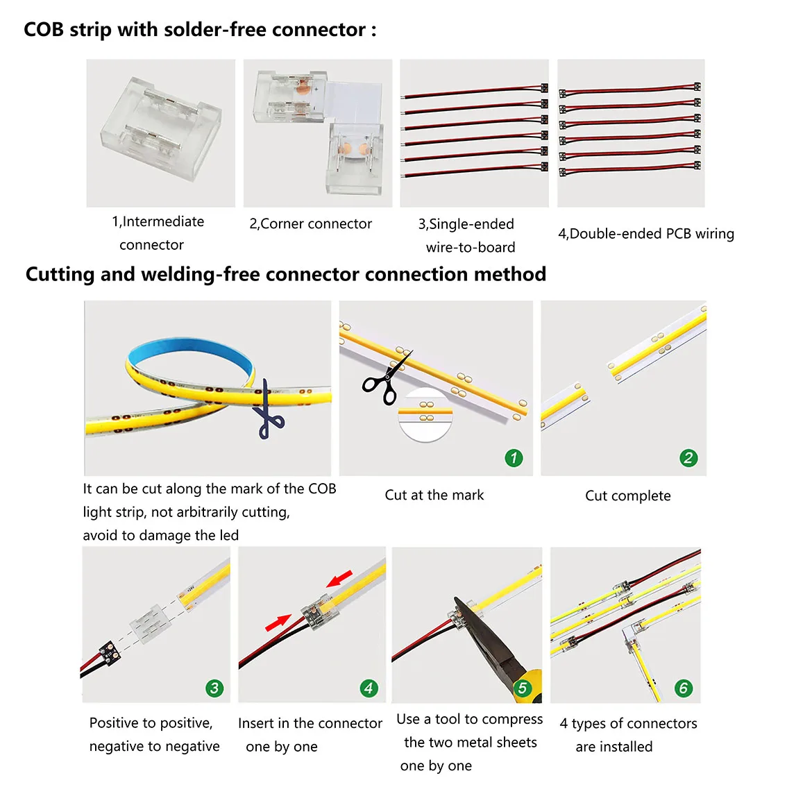 5mm 8mm 10mm COB LED Strip Light 384 LEDs High Density Flexible COB Led Lights RA90 3000K-6000K Linear Dimmable 12V 24V