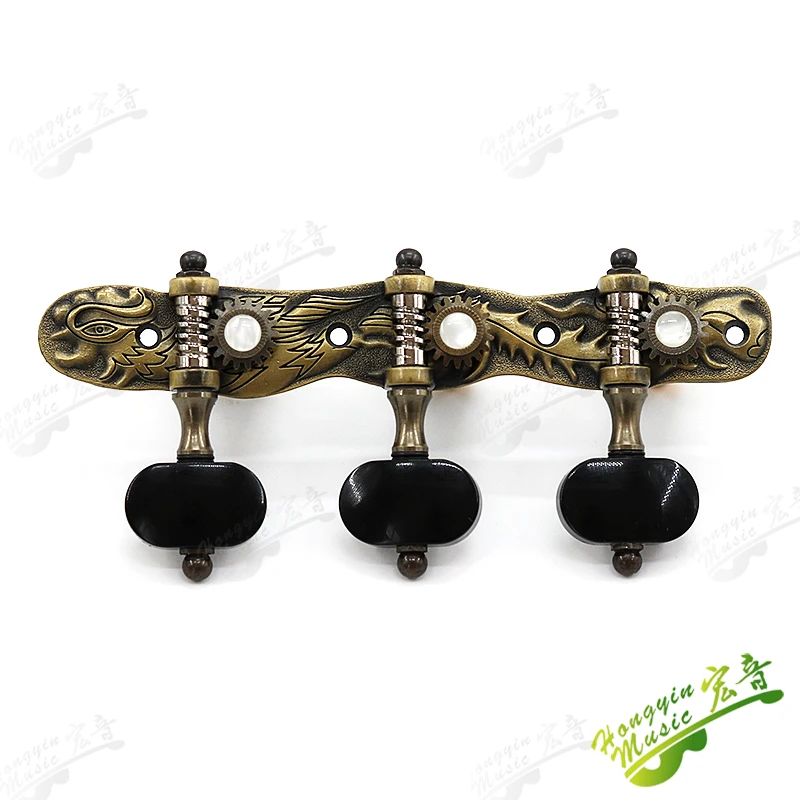 3L3R Classical Guitar String Tuning Pegs Machine Heads Dragon And Phoenix Cameo Pure Copper Inlaid Shellfish Tuners Keys