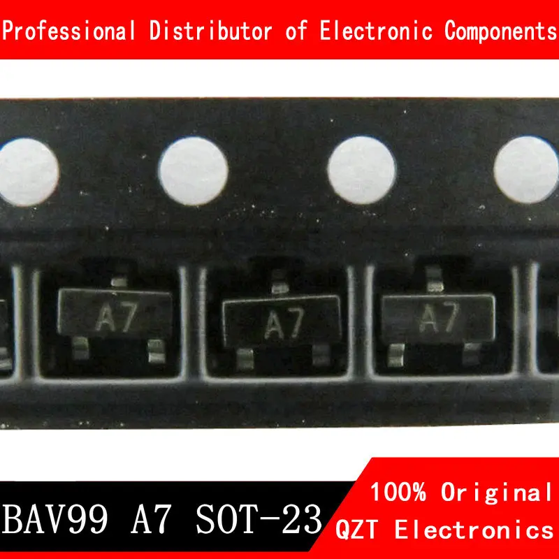 100 Buah BAV99 A7 A7W SOT-23 0.2A/70V SOT23 SOT SMD Chipset IC Baru dan Asli