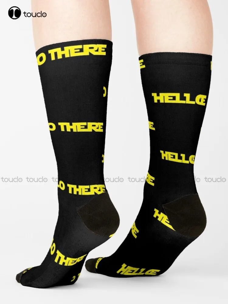 Hello There Socks White Socks Christmas Gift Unisex Adult Teen Youth Socks Custom 360° Digital Print Women Men Funny Sock