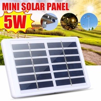 Waterproof 5W Solar Panel for LED Lamp Outdoor Solar Power Panel Charger With 3m/10Ft 5V Micro USB Charging Cable