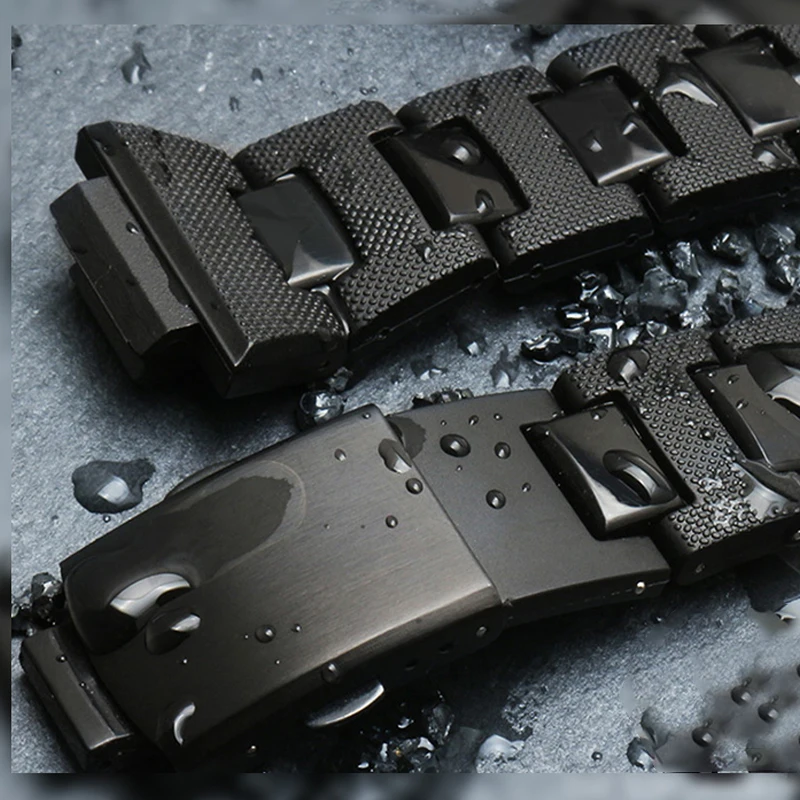 16mm High Quality Bracelet Plastic Watchband For Casio G-shock DW-6900/DW9600/DW5600/GW-M5610 Men Black Watch Strap Band  Parts