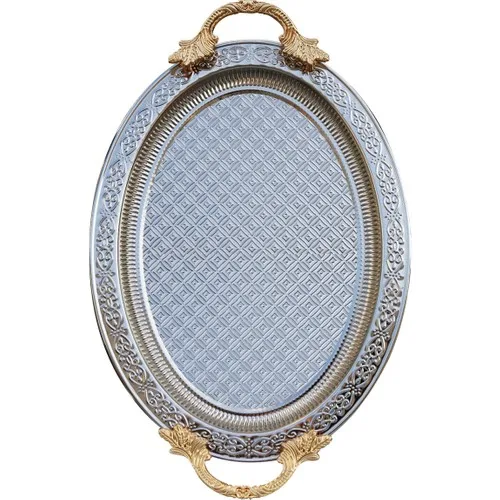 Submersible Oval Tray Tea Tray Presentation Tray Silver Small