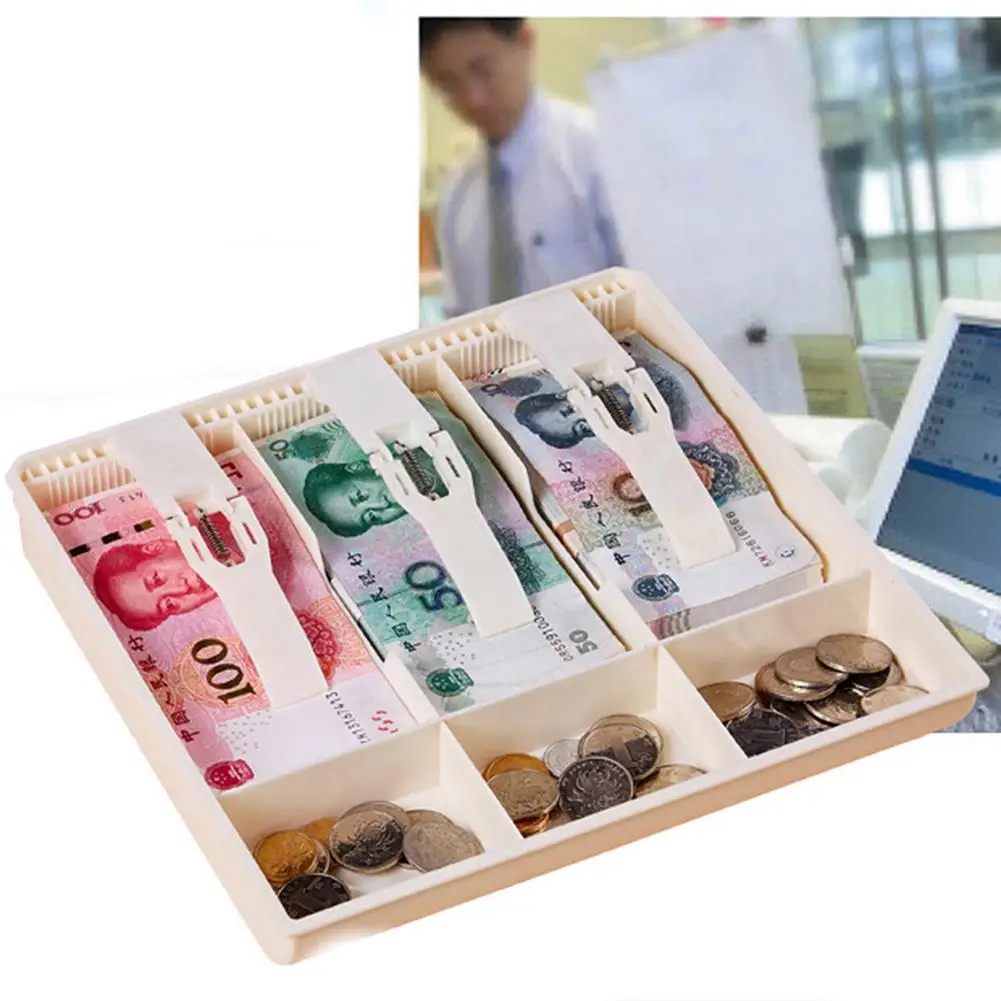 Vendite calde!!! Nuovo arrivo 3 griglia denaro contanti registratore di monete cassa scatola inserisci vassoio portaoggetti organizzatore