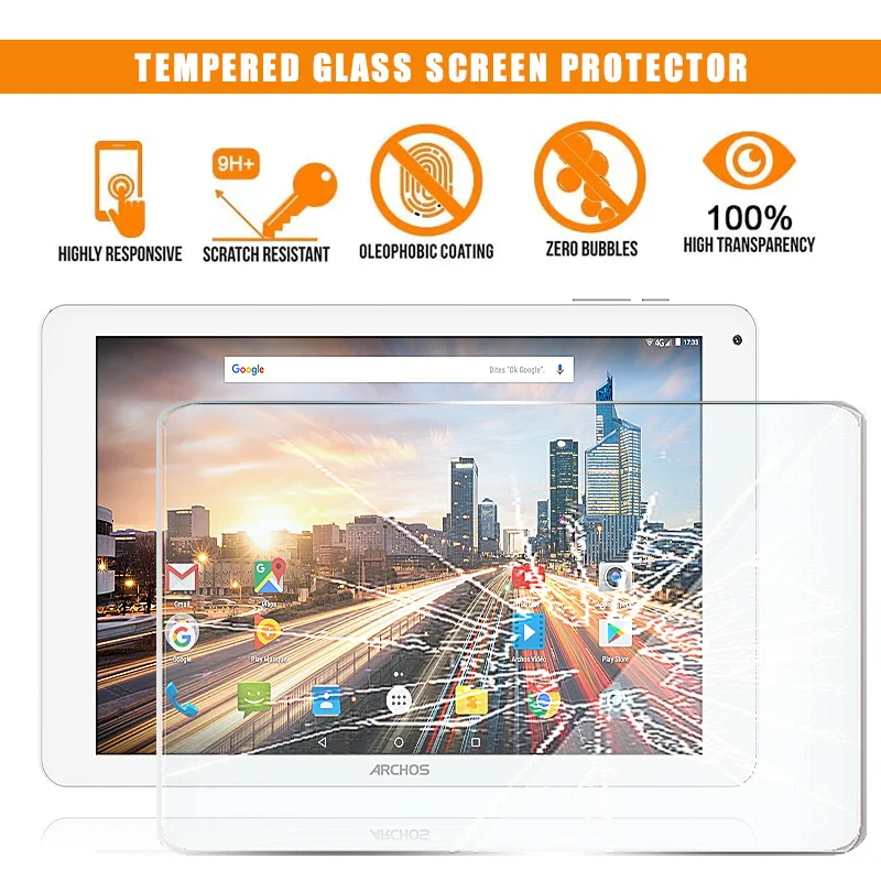 

For ARCHOS 101b Neon /101b Oxygen Tablet Tempered Glass Screen Protector Premium Scratch Resistant Anti-fingerprint Film Cover