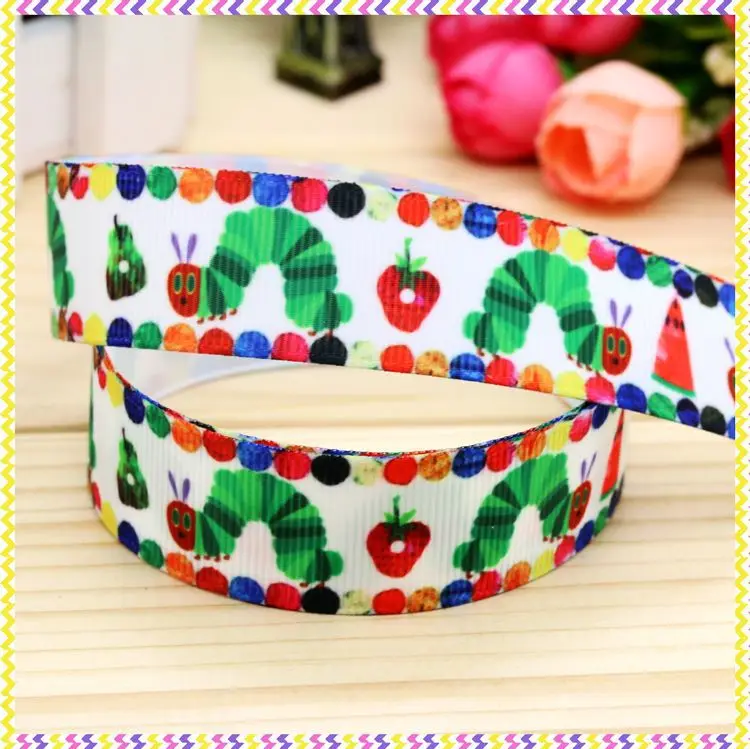 DHK 7/8'' 5yards HUNGRY BUTTERFLY printed grosgrain ribbon headwear hair bow diy party decoration OEM Wholesale 22mm E1088