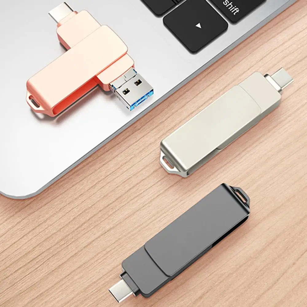 BRU 3In1 Otg Usb Flash Drive 3.0 For iPhone15/16 Pen DriveType C Android High Speed Usb Memory Stick 64gb 128gb 256gb Pendrive