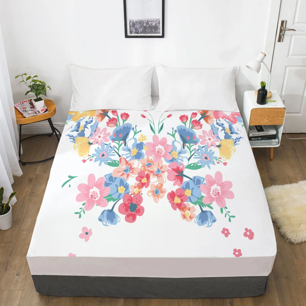 New Product 1pc 3D HD Nordic Fitted Sheet Mattress Cover Four Corners With Elastic Band Bed Sheet 160x200 150x200 Fox