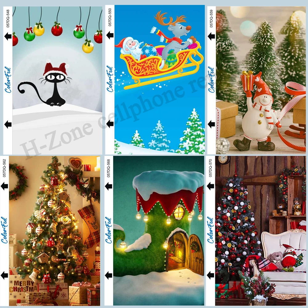 SUNSHINE SS-057D backcover sticker Christmas patterns For SS-890C for iPhone Samsung All Mobile Phone back glass Protective Film