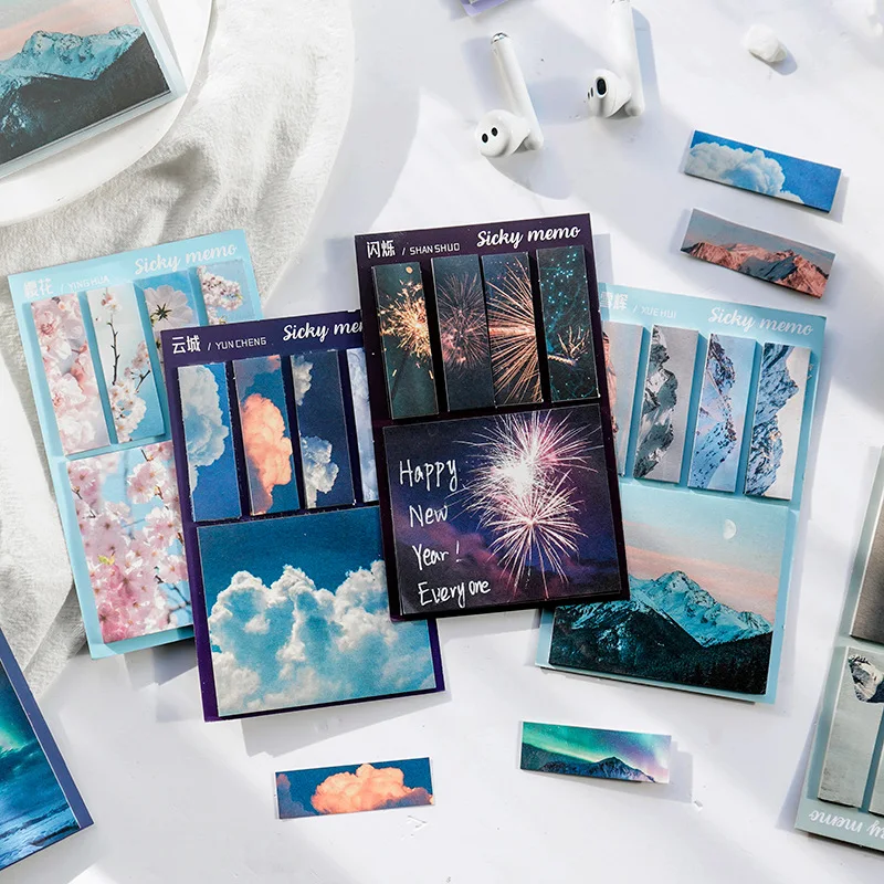 Fragment Of Landscape Mini Memo Pack Sakura Moon Snow Aurora Sticky Note Paper