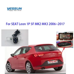 Yessun CCD Rear View Camera For SEAT Leon 1P 5F MK2 MK3 2006~2017  Parking Reverse Backup 4 LED CAMERA Car license plate