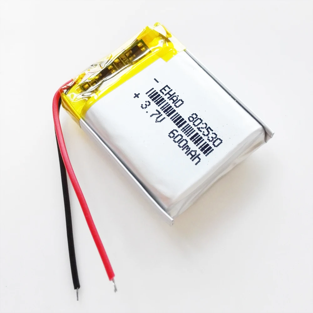 3.7V 600mAh litowo-polimerowa LiPo akumulator 802530 do Mp3 słuchawki PAD DVD ebooka zestaw słuchawkowy Bluetooth rejestrator kamery